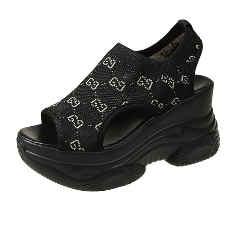 Sporty Platform Sandals with Open Toe Design S-152