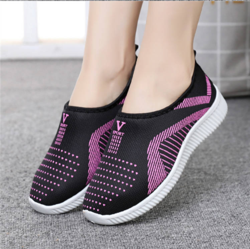 Sporty Magenta Slip On Sneakers with Breathable Mesh S-61