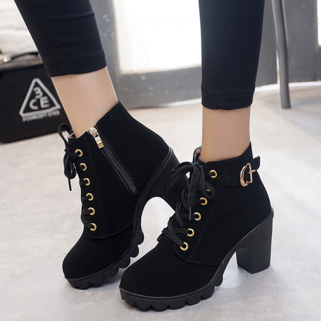 Thick High Heels Ladies Casual Boots S-88