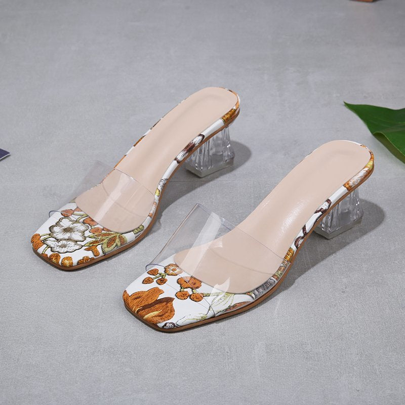 Latest Outerwear High Heel Transparent Sandal S-119