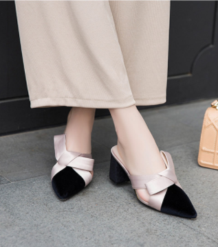 Elegance Reimagined Slingback Heels with Bold Mustard Bow S-63