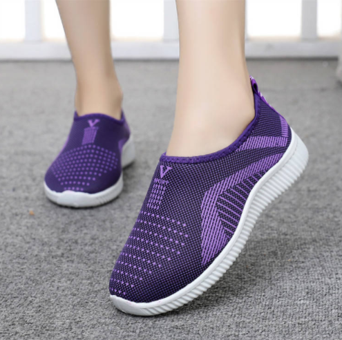 Sporty Magenta Slip On Sneakers with Breathable Mesh S-61