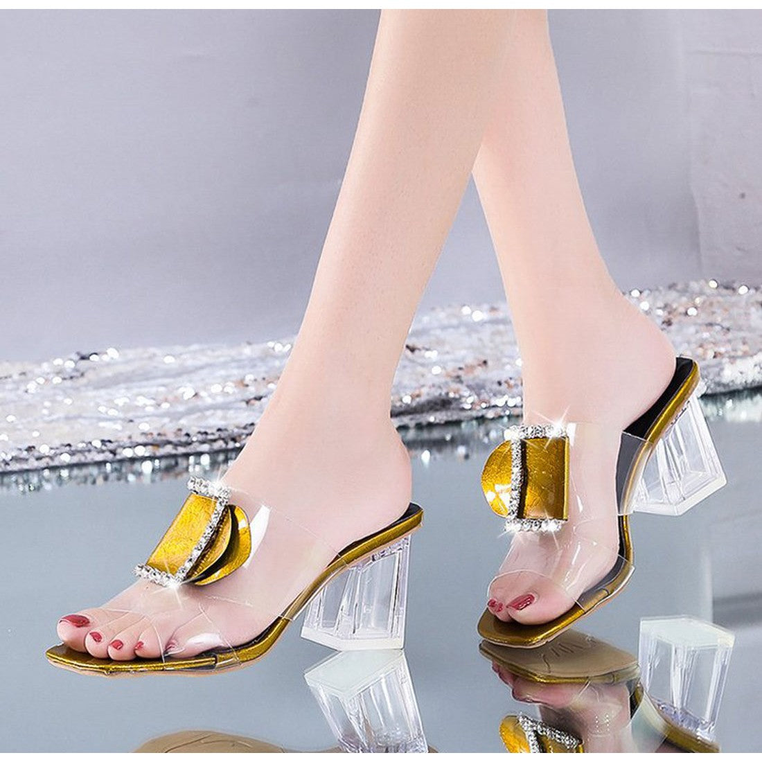 Outerwear High Heel Transparent Sandal S-106
