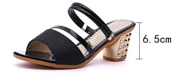 Elegant Slingback Sandals with Glitter Finish and Embellished Heel S-42