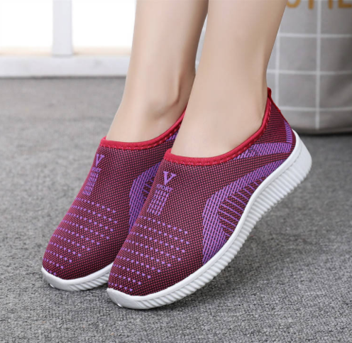 Sporty Magenta Slip On Sneakers with Breathable Mesh S-61