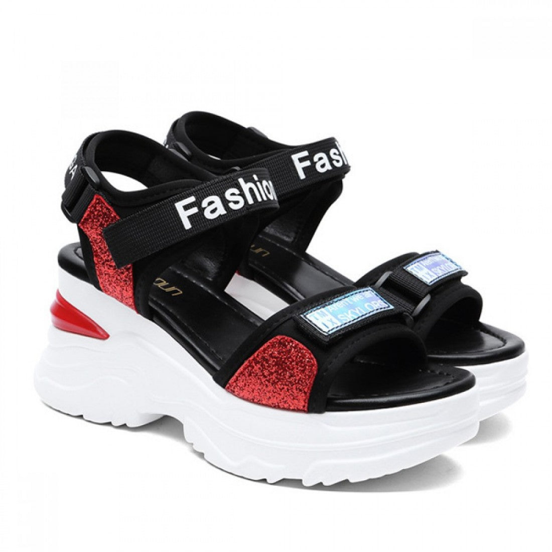 Platform Sponge Wedge Strappy Velcro Sports Sandals S-147