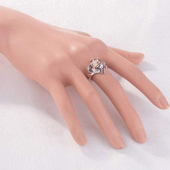 Flower Shaped Gold Plated Heart Ring