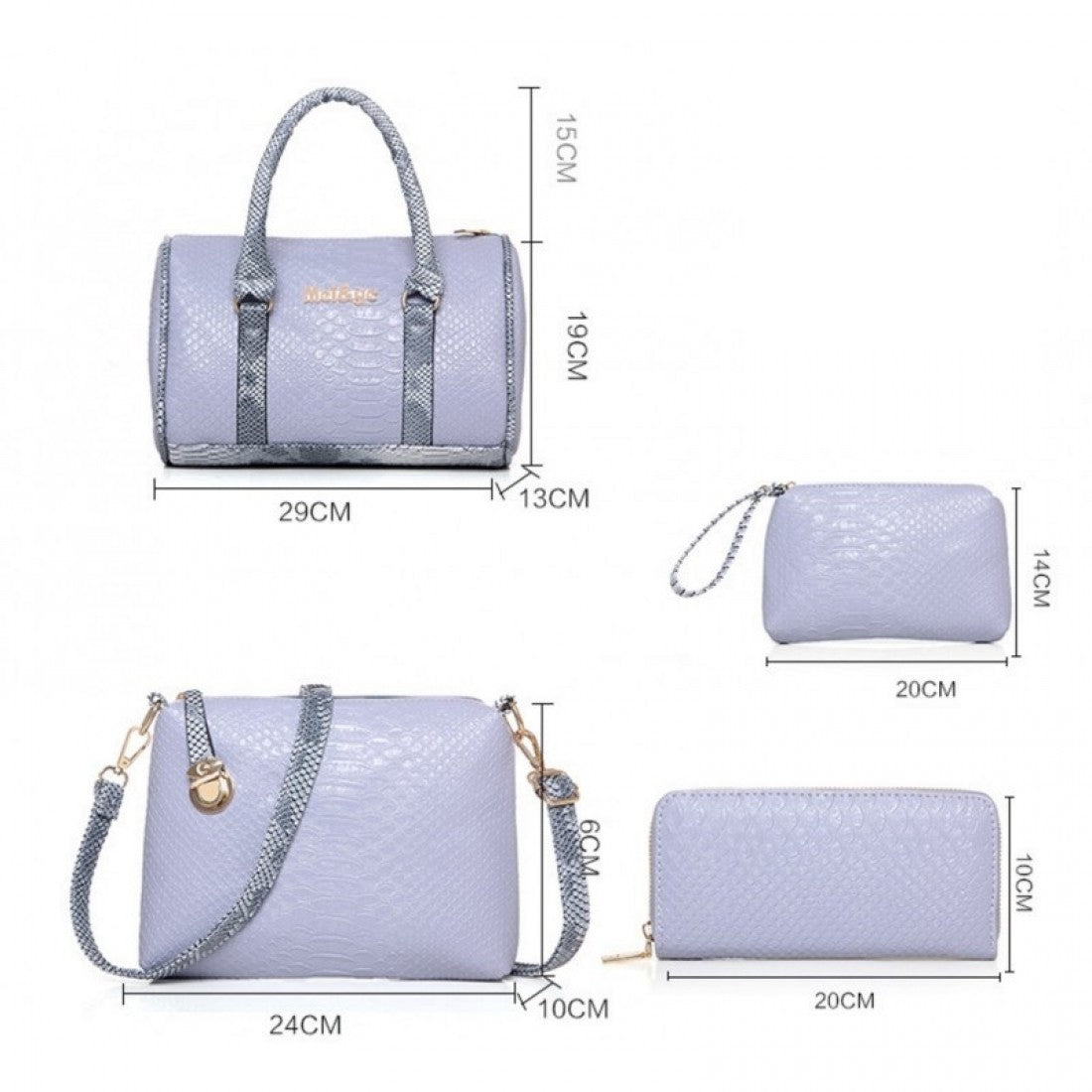 5 Piece Snake Pattern Ladies Hand bags Set
