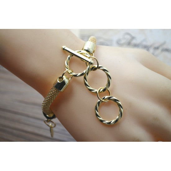 Ladies Silver Peach Heart Dial Bracelet Watch