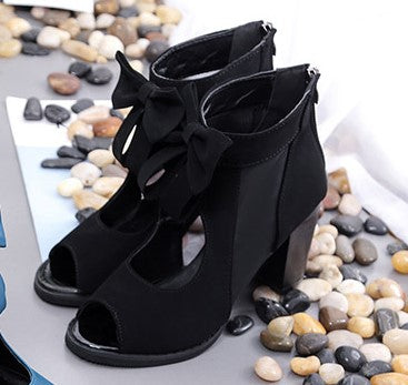 Elegant Heeled Sandals Bow Accents for Sophisticated Evening Outfits S-07
