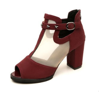 Elegant Mesh Heels with Celestial Charms S-47