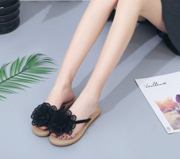 New Comfartable Flower Beach Flat Slippers S-78