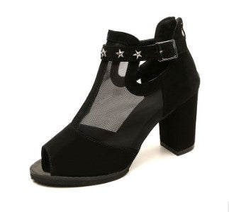 Elegant Mesh Heels with Celestial Charms S-47