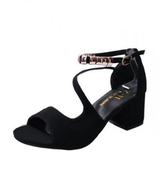 Formal Style High Heeled Beaded Buckle Sandals Shoes S-99