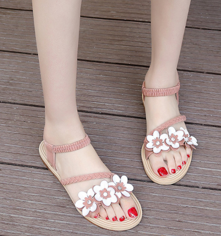 new women Flower style flat Sandal S-67