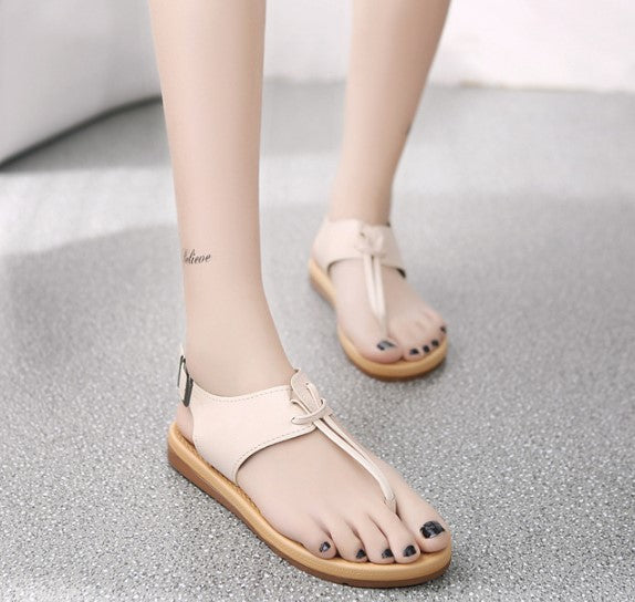 Neutral Tone Comfort Cream Sandals with Elegant Ankle Straps S-53