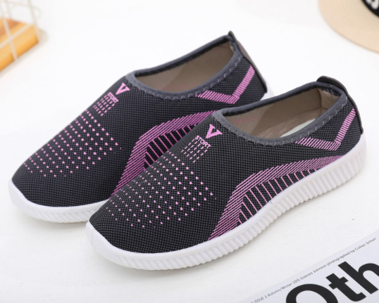 Sporty Magenta Slip On Sneakers with Breathable Mesh S-61