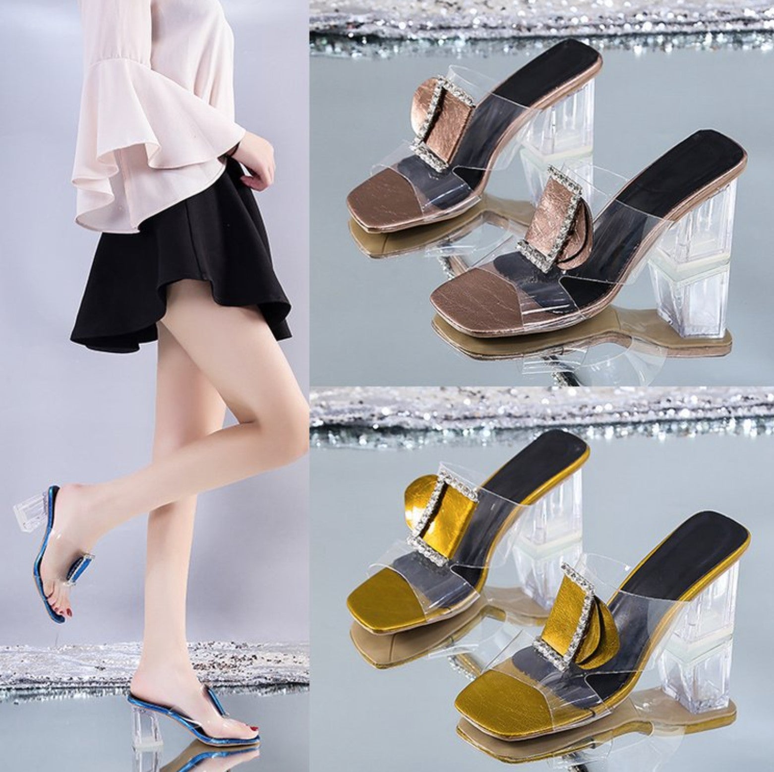 Outerwear High Heel Transparent Sandal S-106