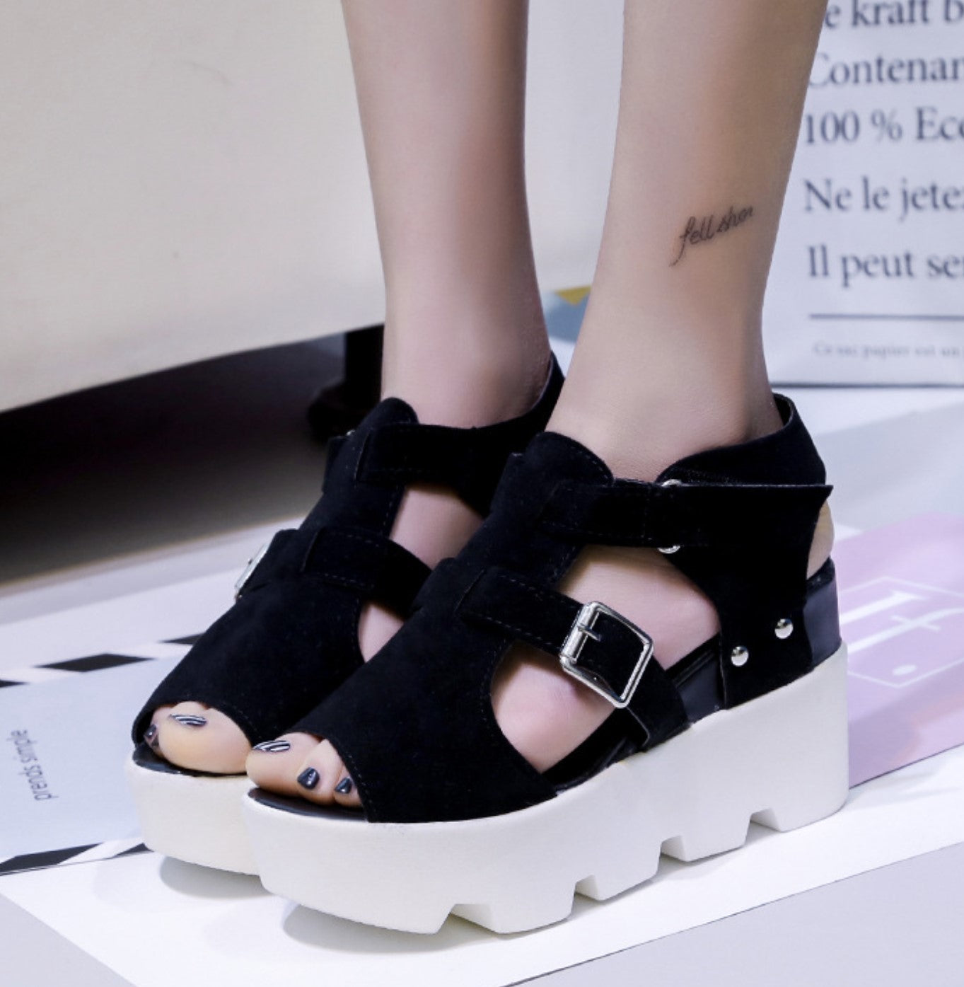 High Heel Flip Flop Casual Wedge Sandals S-86