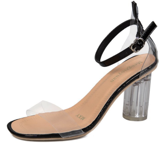 New Transparent Thick Heel women Sandal S-72