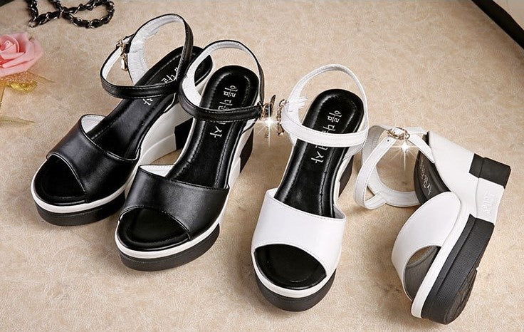 Women Summer Slope Fish Mouth High Wedge Sandals S-110