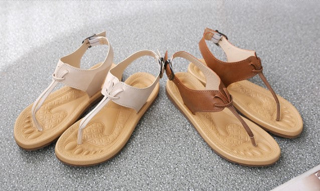 Neutral Tone Comfort Cream Sandals with Elegant Ankle Straps S-53