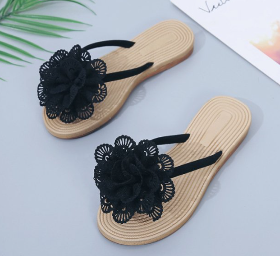 New Comfartable Flower Beach Flat Slippers S-78