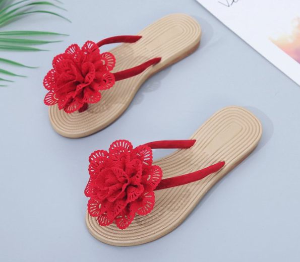 New Comfartable Flower Beach Flat Slippers S-78
