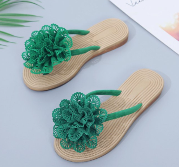 New Comfartable Flower Beach Flat Slippers S-78