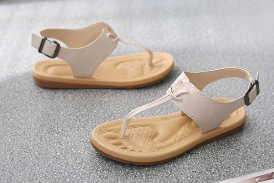 Neutral Tone Comfort Cream Sandals with Elegant Ankle Straps S-53