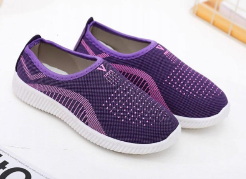 Sporty Magenta Slip On Sneakers with Breathable Mesh S-61