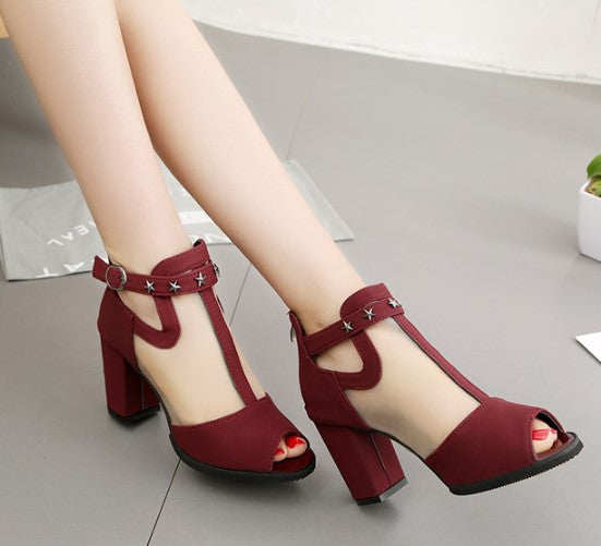 Elegant Mesh Heels with Celestial Charms S-47