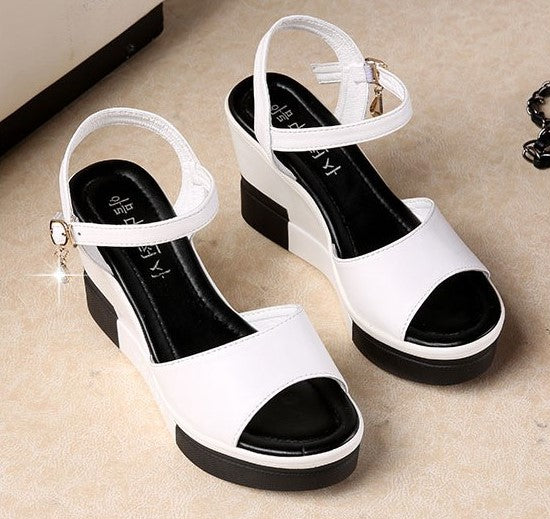 Women Summer Slope Fish Mouth High Wedge Sandals S-110
