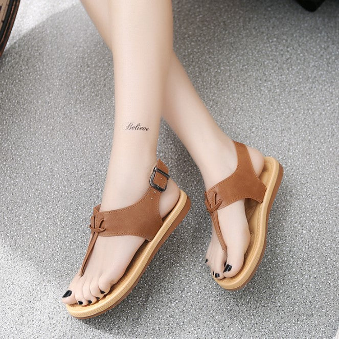 Neutral Tone Comfort Cream Sandals with Elegant Ankle Straps S-53