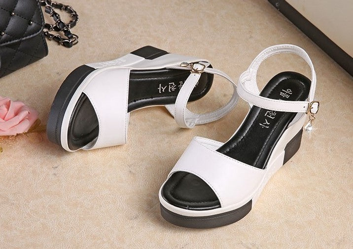 Women Summer Slope Fish Mouth High Wedge Sandals S-110