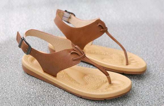 Neutral Tone Comfort Cream Sandals with Elegant Ankle Straps S-53