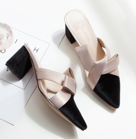 Elegance Reimagined Slingback Heels with Bold Mustard Bow S-63