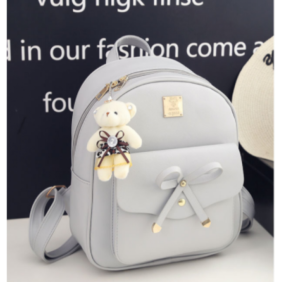 European Style Backpack With Handbag-Grey
