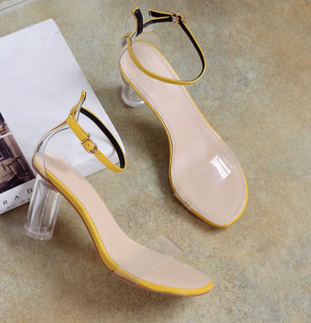 New Transparent Thick Heel women Sandal S-72