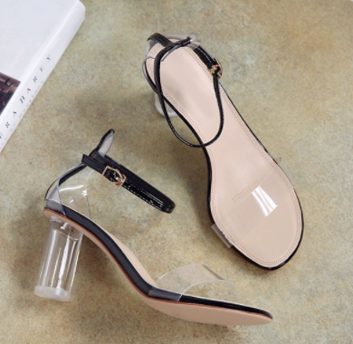 New Transparent Thick Heel women Sandal S-72
