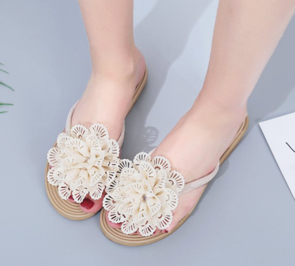 New Comfartable Flower Beach Flat Slippers S-78