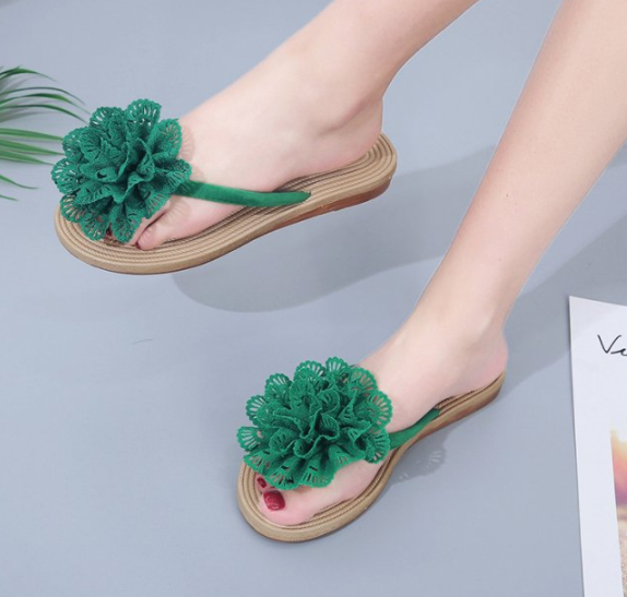 New Comfartable Flower Beach Flat Slippers S-78