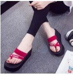 Stylish Elevated Beach Sandals with Contrast Logo S-26