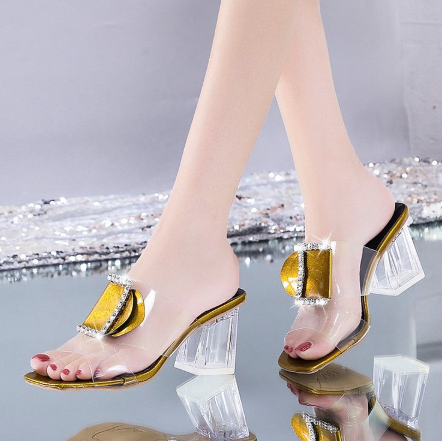Outerwear High Heel Transparent Sandal S-106