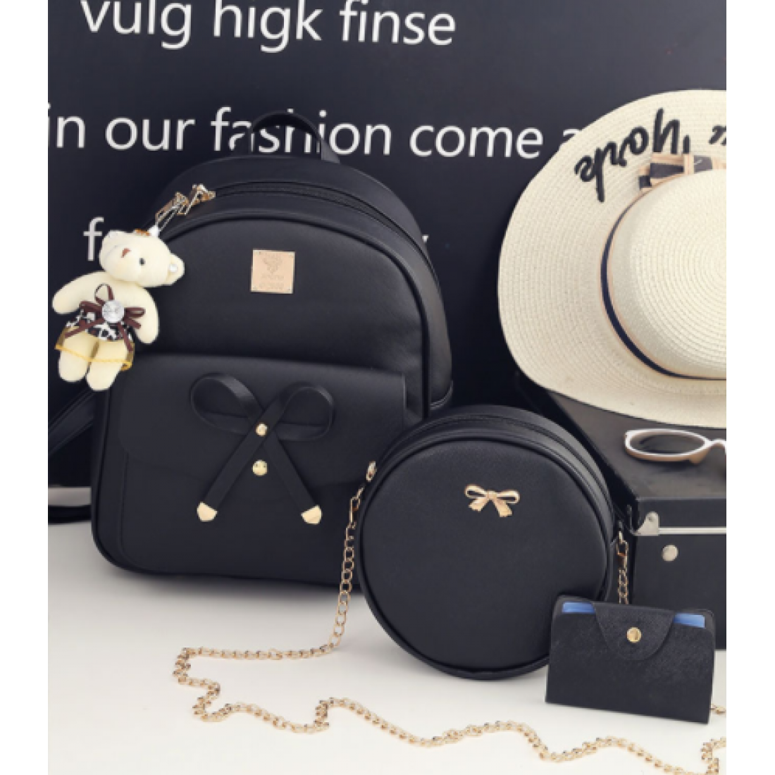 European Style Backpack With Handbag