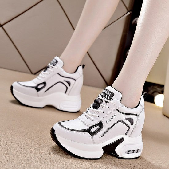 Breathable Platform Round Head Lace-Up Women Sneakers