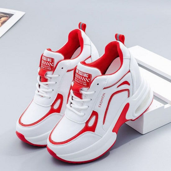 Breathable Platform Round Head Lace-Up Women Sneakers