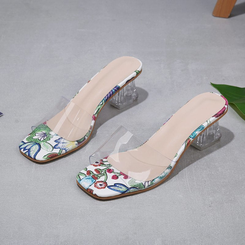 Latest Outerwear High Heel Transparent Sandal S-119