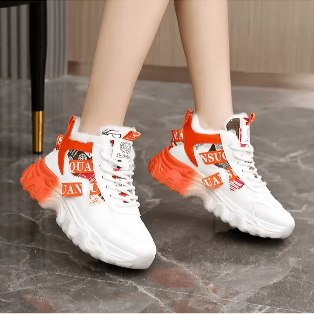 Chunky Lace-Up Sneakers Casual Shoes for Women S-174