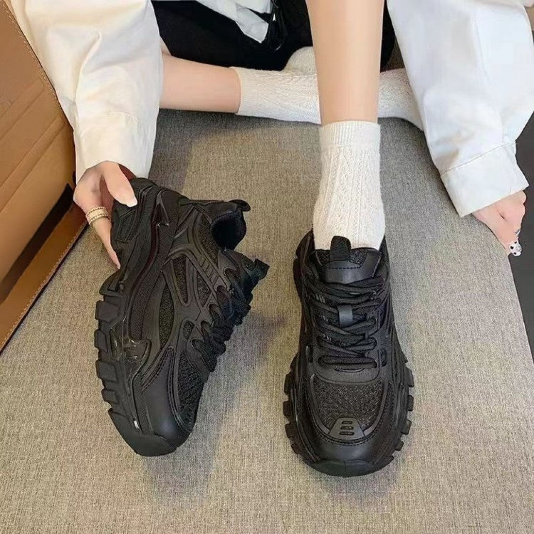 Chunky Mesh Sneakers for Women Casual Shoes S-178